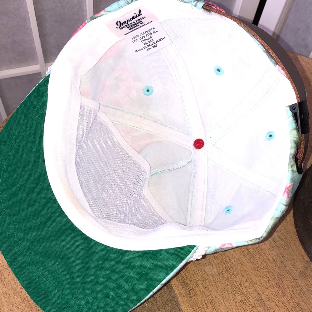 New Women's Imperial Adjustable Baseball Hat in Mint Green with Tropical Print - Picture 7 of 9